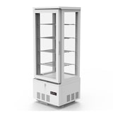 thumbnail of Vitrina refrigerada con 1 puerta, 4 estantes, acero inoxidable/cristal, 115.4x43.4x39.8 cm, refrigeración por aire, 92L, blanca, TOPLINE 10587 Vaiotec