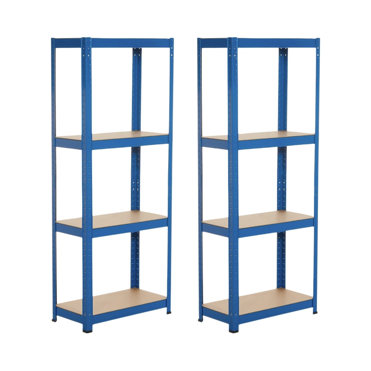Pack 2 Estanterías Metálicas con 4 Baldas Ajustables Azul 148x60x30cm 240Kg O91