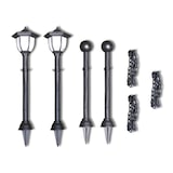 thumbnail of Helloshop26 - Barriera a catena con 2 luci solari e 2 pali di illuminazione decorativa 2402026