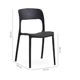 thumbnail of Set 4 Sedie Impilabili in Polipropilene con fibra di vetro per Giardino o interno, idrorepellenti e resistenti, design moderno - BARBARA - Nero