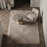 thumbnail of Teppich Waschbar Geometrisch Modern Esszimmer Flur Beige 200x290 cm OEKO-TEX Fußbodenheizung geeignet Gekettelt – LAVAREDO von Kadima Design
