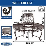 thumbnail of DanDiBo Baumbank Rund Metall Wetterfest Braun 96591 Rundbank ø 135 cm Gartenbank Sitzbank Bank Garten Antik