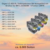 thumbnail of Gigao LC-426 XL Tintenpatronen Set kompatibel mit Brother für MFC-J4340DW - 4 Farben CMYK