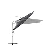 thumbnail of Tarrington House Sombrilla colgante redonda Helena, acero / poliéster, Ø 3 x 2.52 m, apertura por manivela, gris