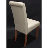 thumbnail of 2er-Set Esszimmerstuhl Stuhl Küchenstuhl Novara II, Leder ~ creme, helle Beine