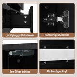 thumbnail of TV Lowboard 160x39x45 cm Schwarz mit LED-Beleuchtung Hochglanz Front, 2 Türen 1 Schublade offenes Fach, Drucköffnung, Acryl-Einsatz