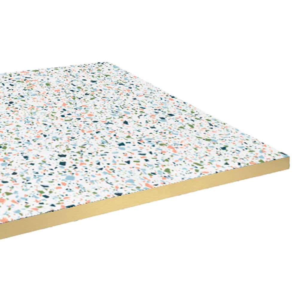 Restootab - Dienblad 160x80 decor terrazzo spectra messing randen