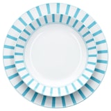 thumbnail of Split türkis 12tlg Tafelservice Porzellan Speiseteller Suppenteller Streifen