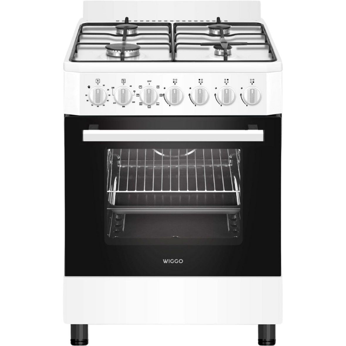 Wiggo WO-E605R(WW) Vrijstaande Gasfornuis - 60 cm - Wit