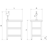 thumbnail of Mesa inoxidable jamonera RT-3D 710x500x1220 mm