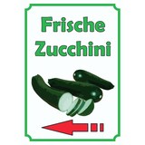thumbnail of Frische Zucchini Schild Hochkant mit Pfeil links A0 (841x1189mm)