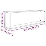 thumbnail of vidaXL Wandregale 4 Stk. Grau Sonoma 100x15x30 cm Holzwerkstoff