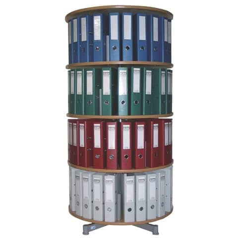Ordner-Drehsäule, 4 Etagen, Ø810mm, buche