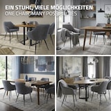 thumbnail of ML-Design Esszimmerstühle 4er Set, Anthrazit, mit Arm- & Rückenlehne, Kunstlederbezug & Metallbeine, ergonomische Polsterstühle für Esszimmer &