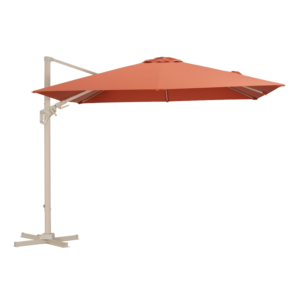 Proloisirs Parasol Déporté NH 3X3 m Orientable Crème/Sienne