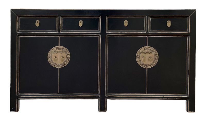 OPIUM OUTLET Asia Möbel Kommode Schrank Sideboard Hochzeitsschrank 31196 schwarz Landhaus-Stil asiatisch chinesisch orientalisch