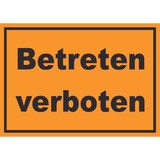 thumbnail of Betreten verboten Schild schwarz-orange A1 Rückseite selbstklebend
