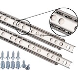 thumbnail of 2 Schubladenschienen EDELSTAHL Teilauszug 246mm Teleskopschiene Kugelführung Schubladenauszug