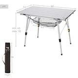 thumbnail of Mesa dobrável para camping alumínio antiderrapante e regulável em altura desmontável c/rede de apoio
