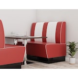 thumbnail of Americano Retro Eckbank | 224x224 cm | Dinerbank Set Rot & Weiß | Gastro Sitzbank mit Ecke