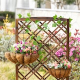 thumbnail of Outsunny jardinera con enrejado jardinera con celosía de madera macetero con soporte para trepadora cultivos plantas en terraza jardín 60x30x122,5 cm