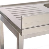 thumbnail of Romux® Évier en Acier Inoxydable avec 2 Cuves et Égouttoir à Droite 1600x700x850 mm Démontable | Évier Industriel | Plonge Inox Professionnelle