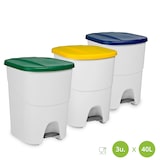 thumbnail of Cubo con pedal Pedalbin Ecológico 40 litros. (Lote de 3 unidades: amarillo, verde y azul)