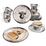 thumbnail of Toro 18tlg Kaffeeservice Porzellan 6Pers Tasse Untertasse Teller Kuh Landhaus