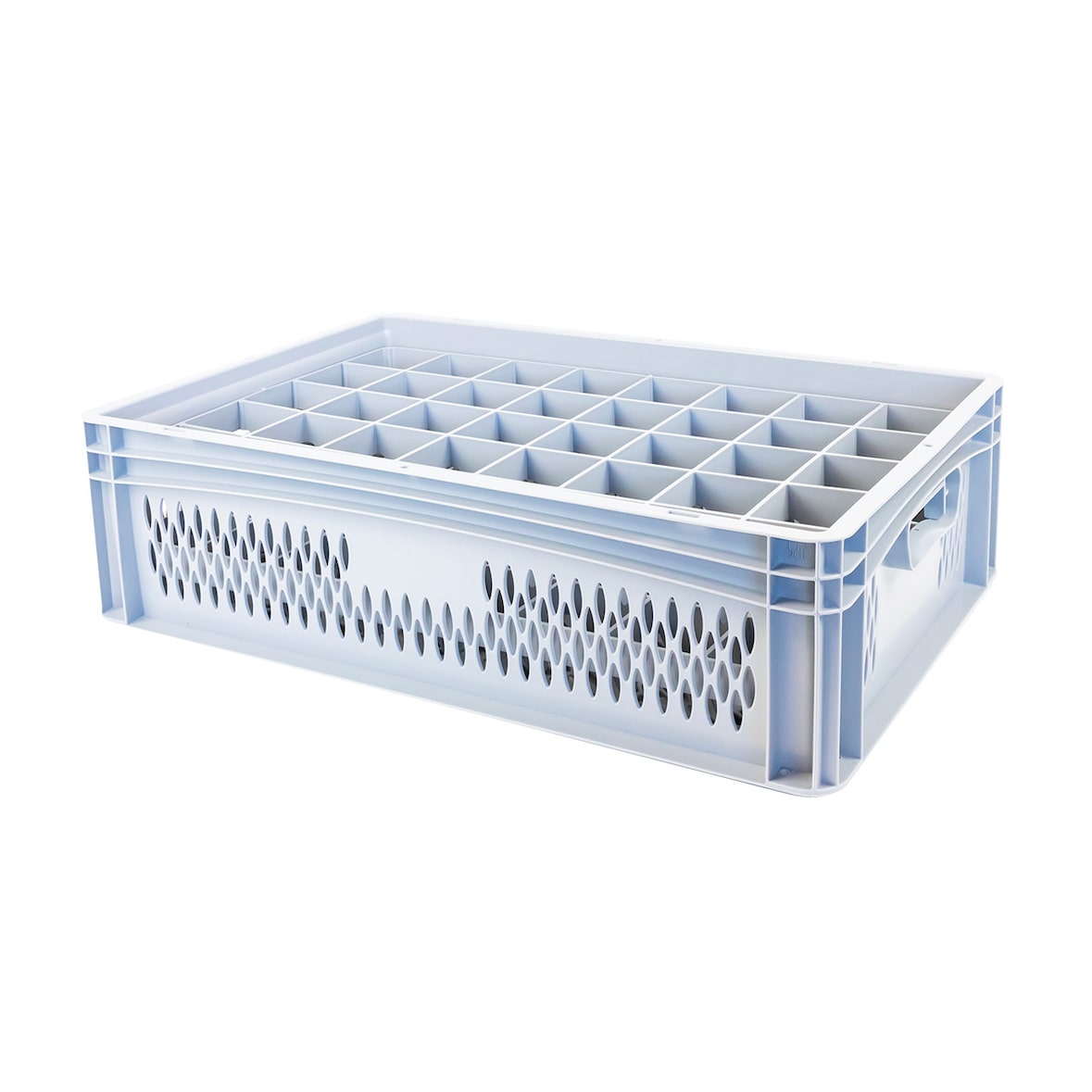 GILAC Caisse de transport pour verres 66 mm de diamètre - 40 verres - 4 formats - 33 L - Gris G617040