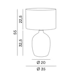 thumbnail of Candeeiro de mesa em cerâmica Perenz, cor bege com abajur em tecido, diâmetro 35 cm altura 55 cm lâmpada 1xE27 máx. 60W não incluído