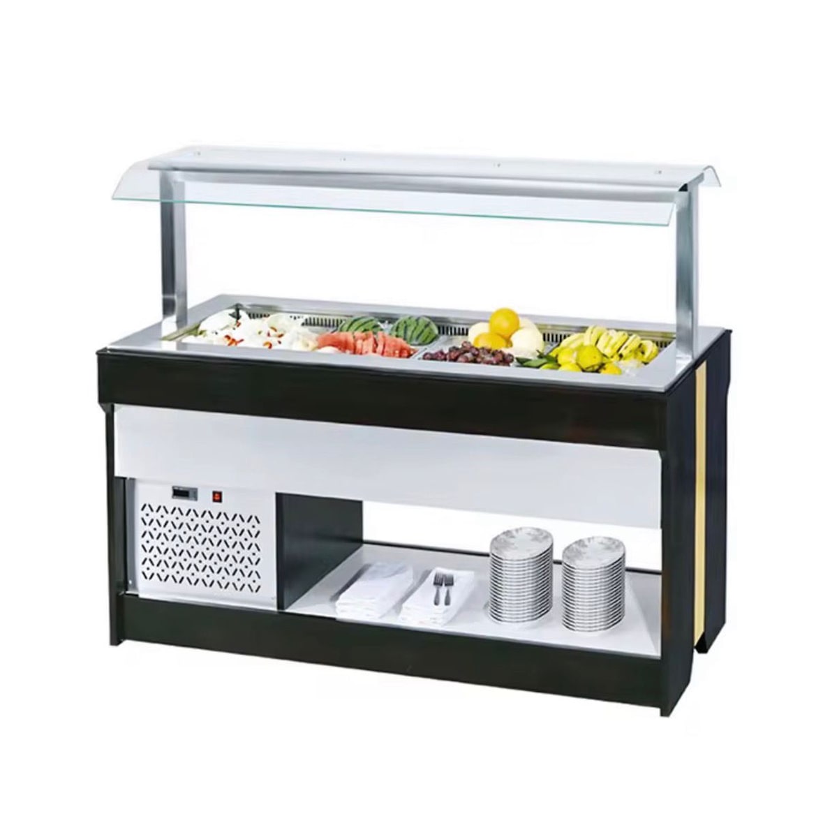 Buffetwagen Kalt - 1900mm - für 5x GN 1/1 - Kalthaltewagen - Mobilwagen - Gastronomi