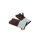 thumbnail of Schneider - Leder Backhandschuhe 3-Finger, 340 mm, braun, mit Stulpe grau