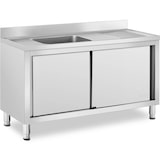thumbnail of Royal Catering - Royal Catering RC-IKS05 Plonge En Inox Professionnelle Sur Meuble Bas Armoire Placard Avec Évier Acier Inoxydable (1 bac : 500 x