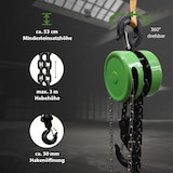 thumbnail of Kettenzug rund 3 t Tragkraft - 3 m Hubhöhe - Einzelbremse HSZ Flaschenzug Hebezug Hebetechnik
