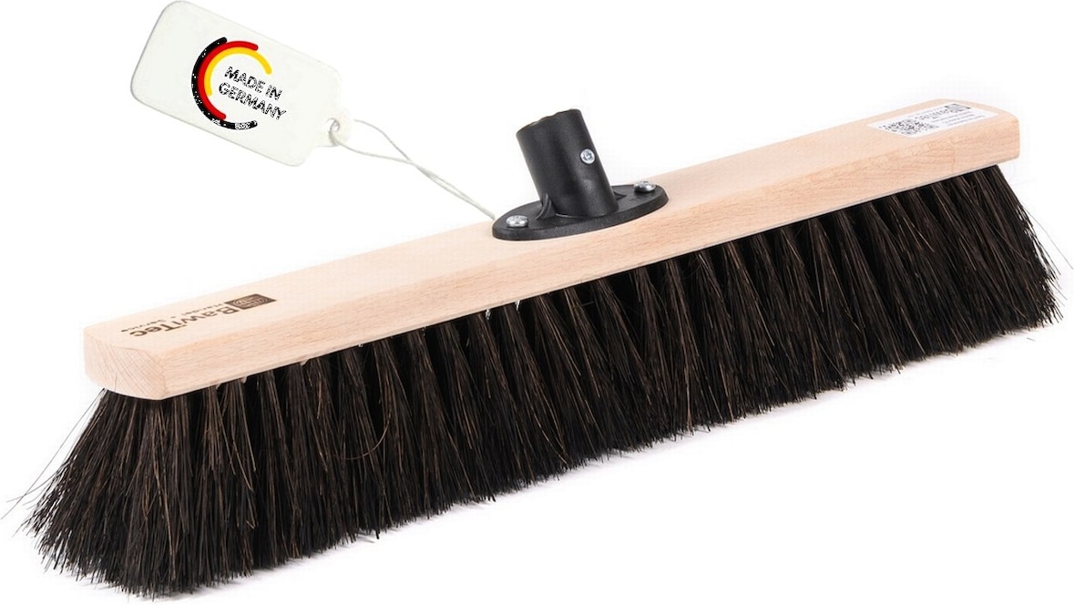 Kehrbesen Arenga 40cm Breit mit QuickFix-Stielhalter nass- und öl-beständig Straßenbesen Arengabesen Besen für draussen