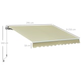 thumbnail of Outsunny Toldo Manual Dobrável de Alumínio com Ângulo Ajustável e Manivela para Exterior Jardim 295x250 cm Bege