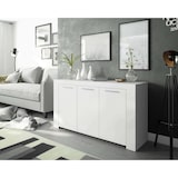 thumbnail of Dmora Anrichte Bellevue, Modernes Sideboard mit 3 Türen, Buffet im Wohnzimmer, Fernsehschrank, Sideboard für Wohnzimmer, 144x42h80 cm, Weiß