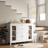 thumbnail of HOMCOM Mobile Cucina con 2 Cassetti e 3 Armadietti Bianco e Rovere