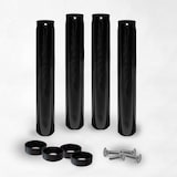 thumbnail of Pacco di 4 piedi di ricambio per reti a listelli, fasce larghe e tavole, gambe letto in ferro con ferramenta altezza 30cm