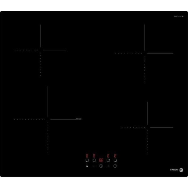 Table de cuisson -   - FTI468 - 59 cm - 4 foyers induction - Verre noir usage non-intensif FAGOR