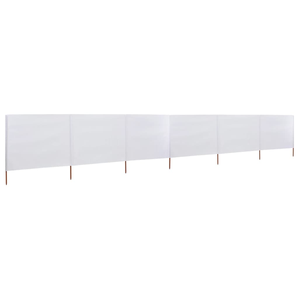 Helloshop26 - Brises-vue paravent 6 panneaux tissu 800 x 80 cm blanc 02_0008848