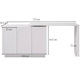 thumbnail of Drehbarer L-förmiger Schreibtisch 110x60x75 mit Stauraum und höhenverstellbaren Einlegeböden in Weiß für Büro und Arbeitszimmer