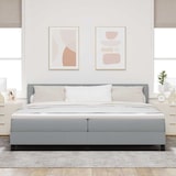 thumbnail of vidaXL Boxspringbett mit Kopfteil Hellgrau 200 x 200 cm Stoff