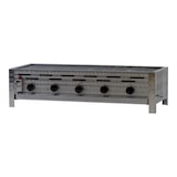 thumbnail of Gastrobräter, 5 Brenner je 3,6 kW, mit Grillrost, B 980 x T 530 x H 270 mm, inkl. Gewerbedruckregler u. Schlauchbruchsicherung