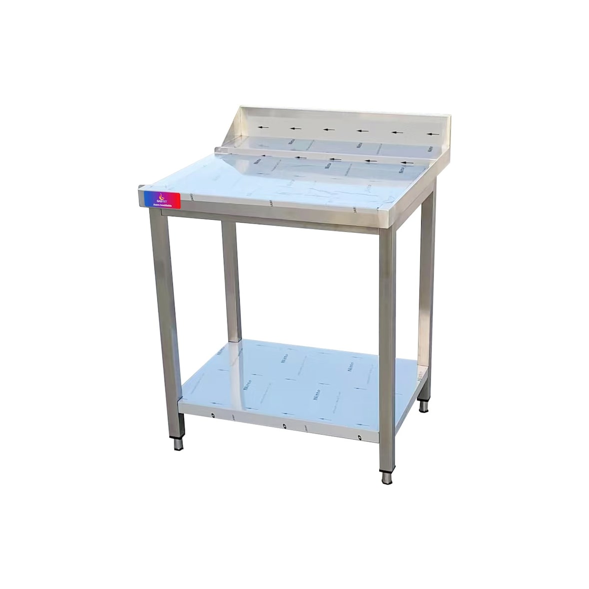 Table de sortie pour tunnel de lavage industriel en acier inoxydable AISI 304 850 x 750 x 750 mm | Gasfrit