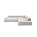 thumbnail of KAWOLA Sofa NEVADA Ecksofa Feincord silber mit motorischem Sitzvorzug Recamiere rechts