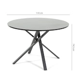 thumbnail of Table ronde ⌀110 cm, pieds croisés en métal, plateau stratifié, table à manger pour 4 personnes, pieds en X, style moderne - Carlo - Granit