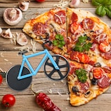 thumbnail of Relaxdays Fahrrad Pizzaschneider, lustiger Pizzaroller mit Schneiderädern aus Edelstahl, Cutter für Pizza & Teig, blau