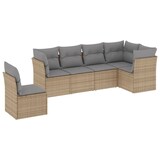thumbnail of vidaXL 6-tlg. Garten-Sofagarnitur mit Kissen Beige Poly Rattan