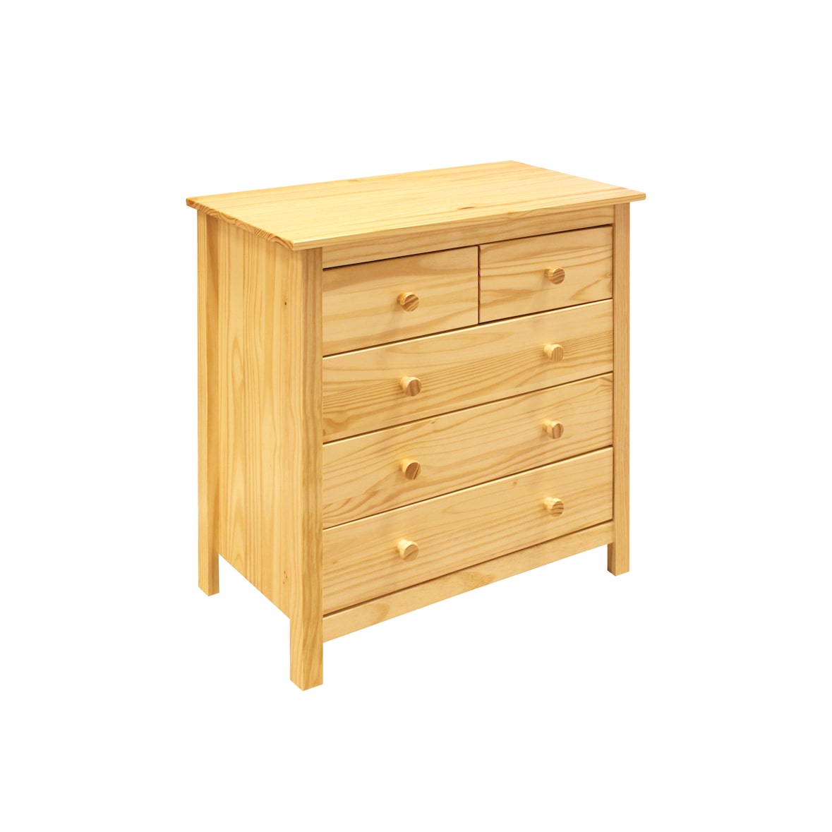 Möbilia Cómoda | com 5 gavetas | madeira de pinho | L 46 x P 35 x A 80 cm | lacado natural